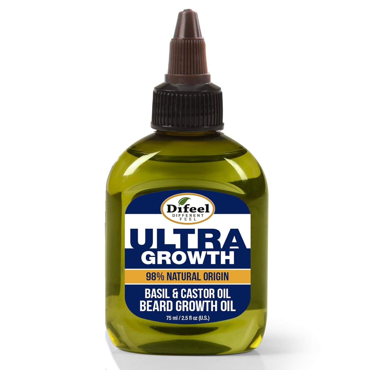 Mens Ultra Growth Basil and Castor Beard Oil 2.5 Oz. - Natural Beard Oil for Hair Growth