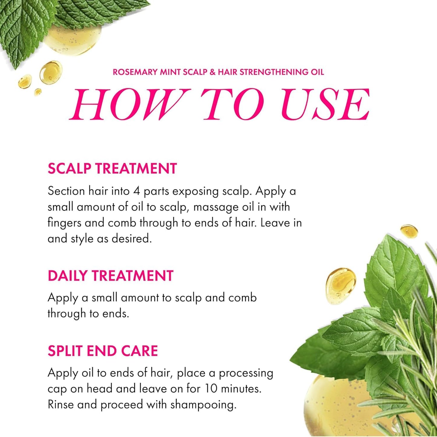 Rosemary Mint Strengthening Hair Oil and Shampoo